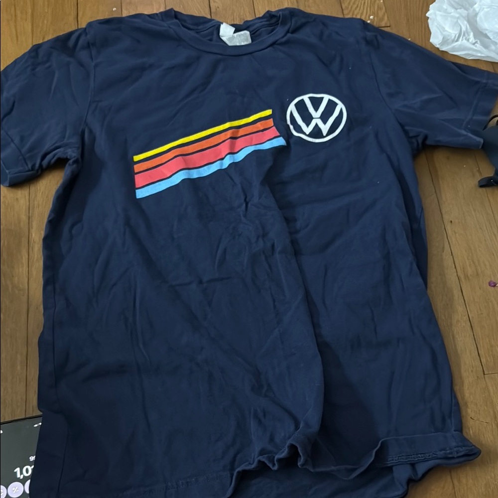 Volkswagen Navy T-Shirt with Stripes